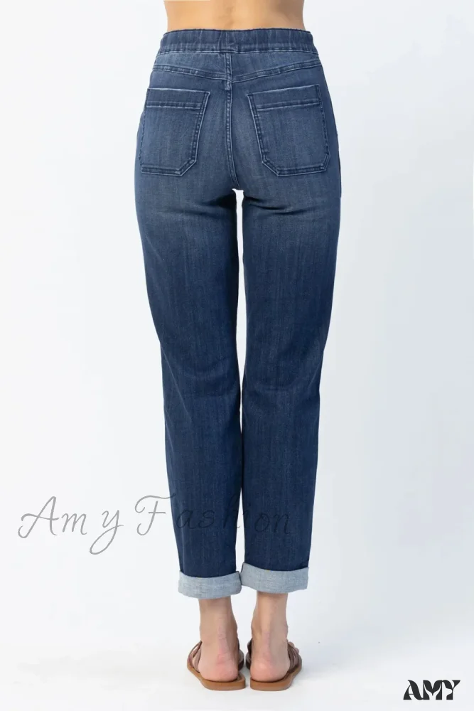 Amy Fashion - Elastic Skinny Pencil Casual Denim Drawstring High Waist Women's Fashionable Jean - Image 6