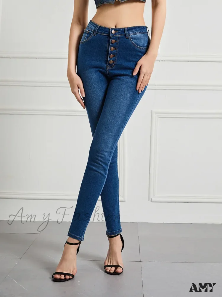 Amy Fashion - Sexy High Waist Slim Vintage Trendy Office Fashionable Stretchy Denim Jean - Image 6