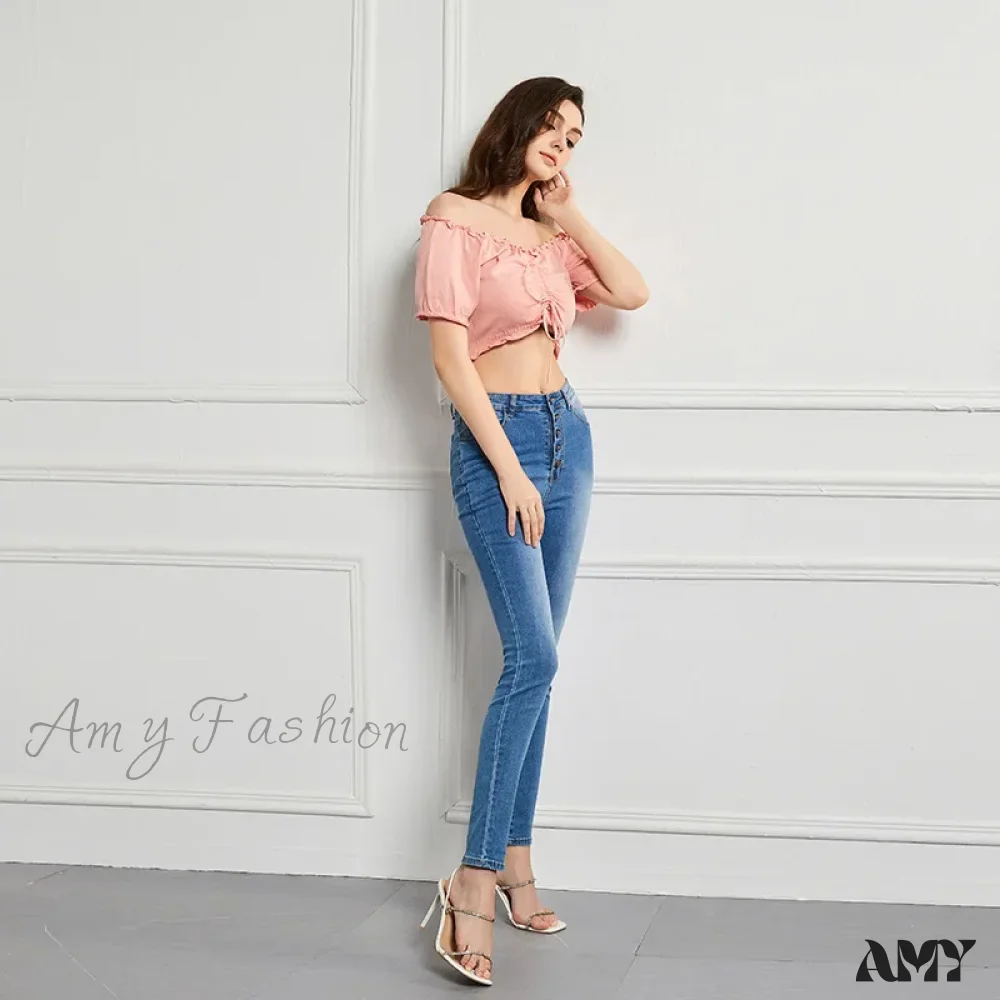Amy Fashion - Sexy High Waist Slim Vintage Trendy Office Fashionable Stretchy Denim Jean - Image 8