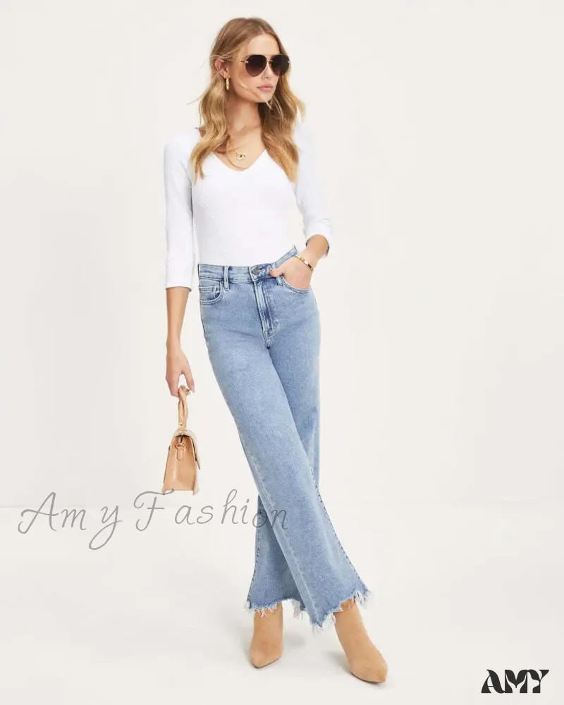 Amy Fashion - Vintage Fashion High Straight Korean Denim Jean - Image 6