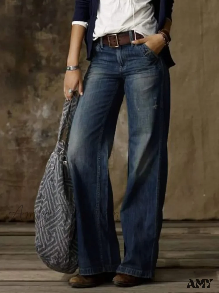 Amy Fashion - Vintage Style Loose Wide Leg Harajuku Streetwear Straight Denim Fashionable Jean - Image 4