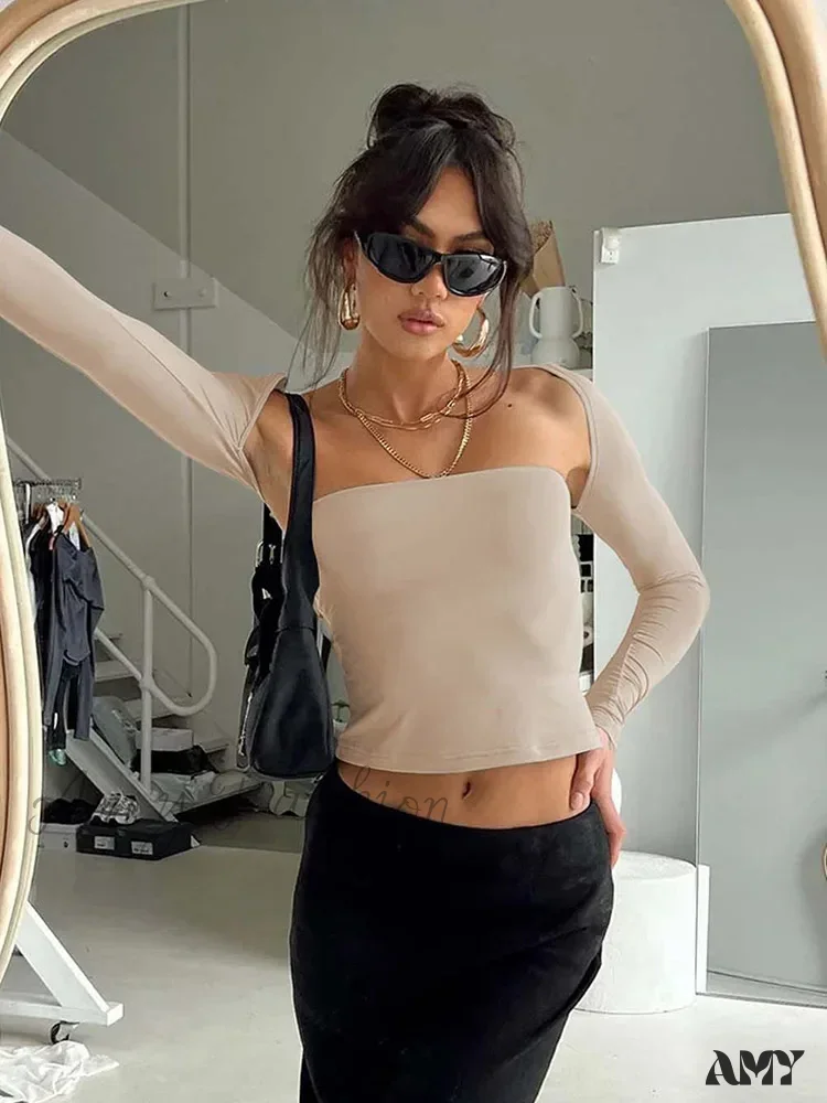 AMY - Sexy Bra Tie Waist Long Sleeve Tight Cover Crop Top - Image 7