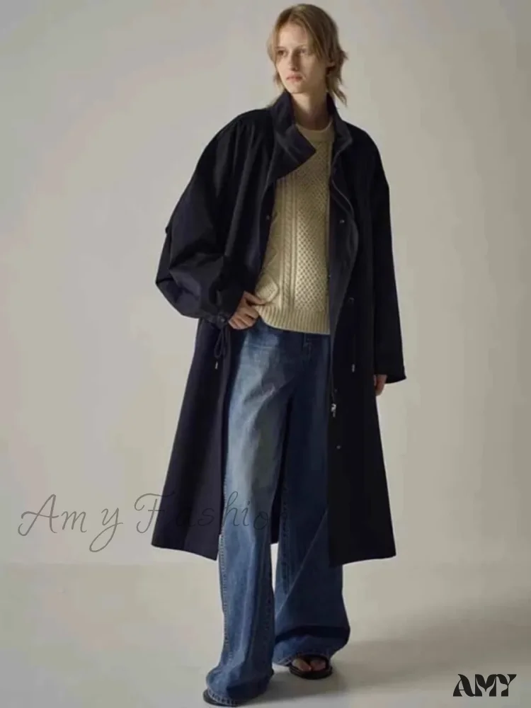 Amy Fashion - Spring Fall New High-waisted Wide-leg High Quality Long Baggy Y2K Jean - Image 3