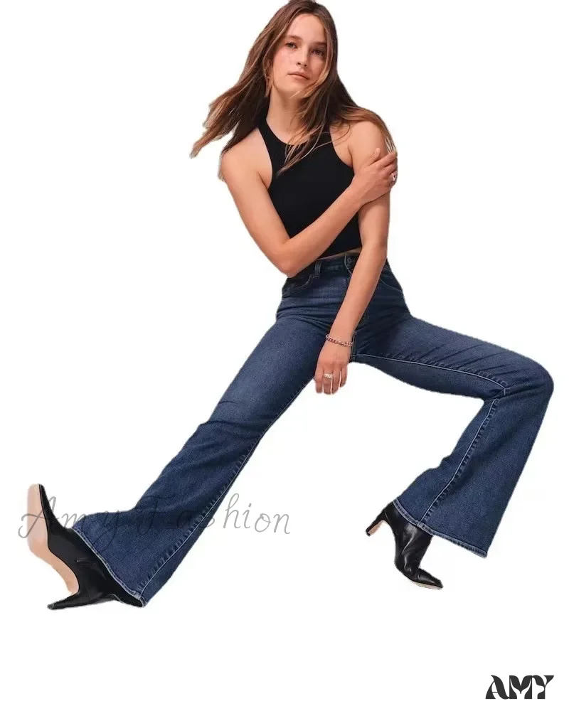 Amy Fashion - Stretch High Waist Slimming Skinny Flare Women's Casual Fashion Slim fit Small Summer 2024 New Jean - Image 4