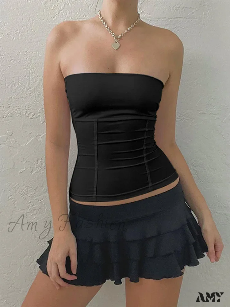 AMY - Summer Strapless Corset Tops Off Shoulder Sexy Bustier Crop Top - Image 6