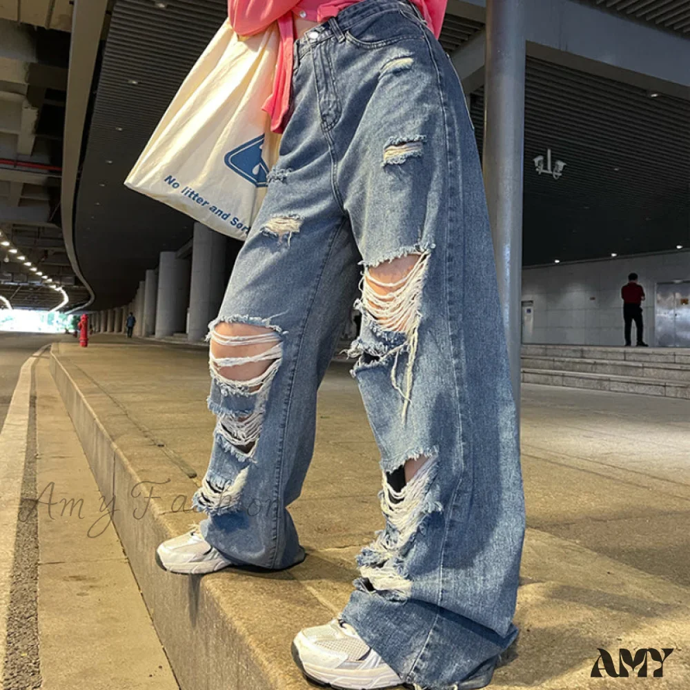 Street Style Hip Hop Ripped Jeans - Image 3