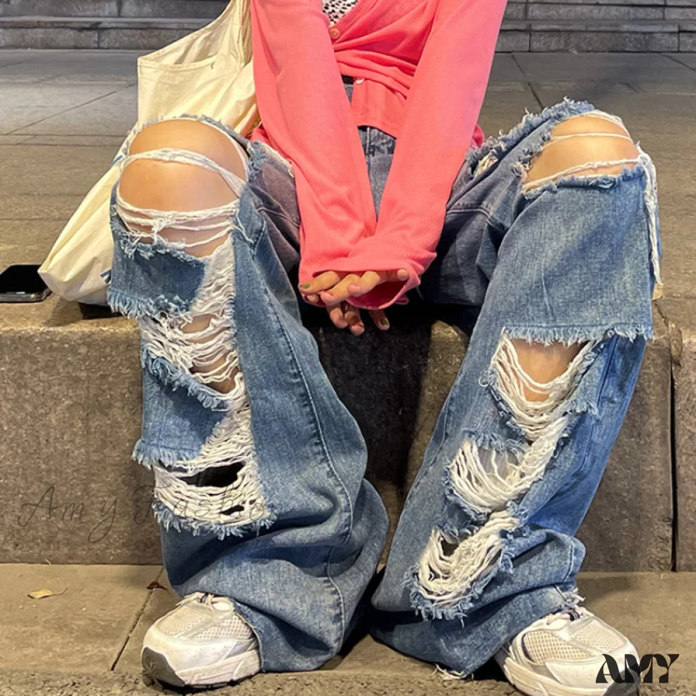 Street Style Hip Hop Ripped Jeans - Image 4