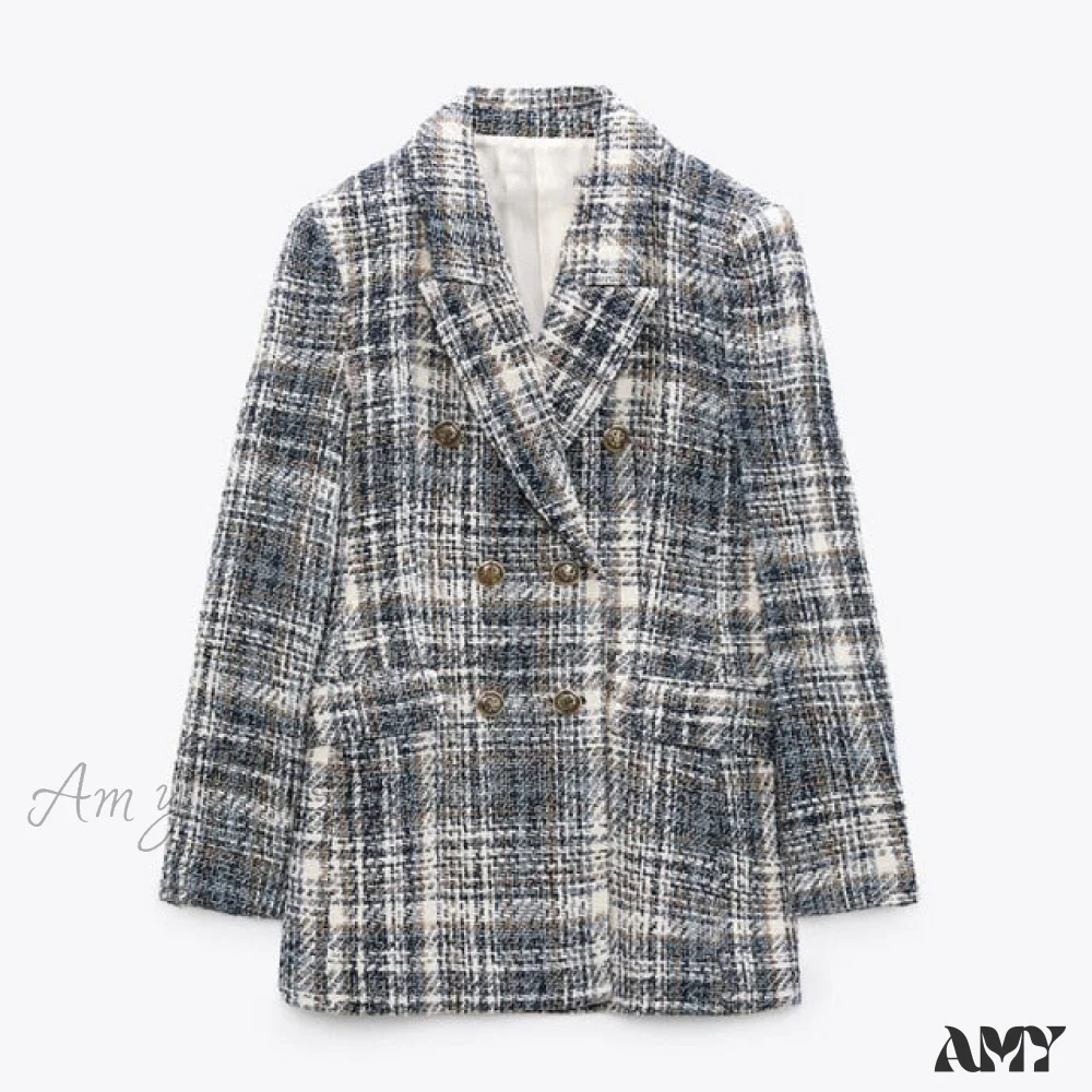 Amy Fashion - New Casual Plaid Blazer - Image 4