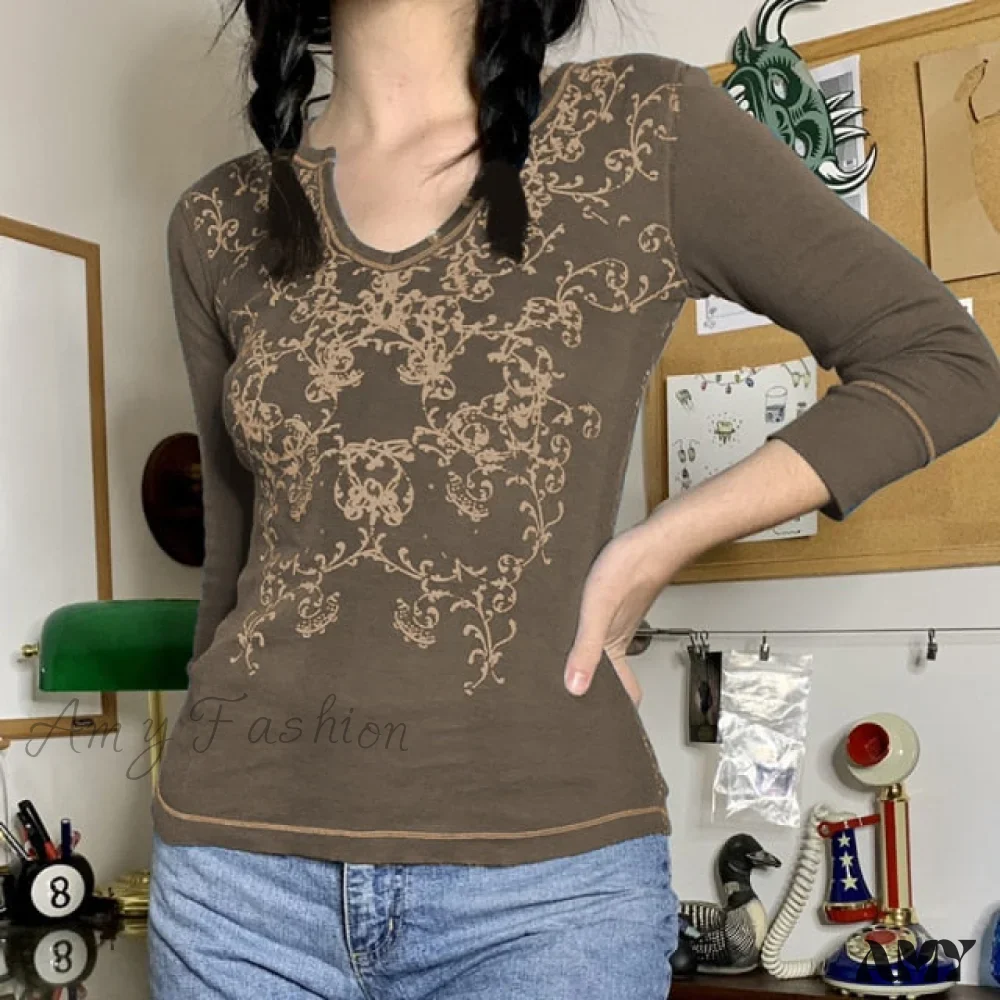 Amy Fashion - Long Sleeve Slim Fit Pullovers Tees - Image 11