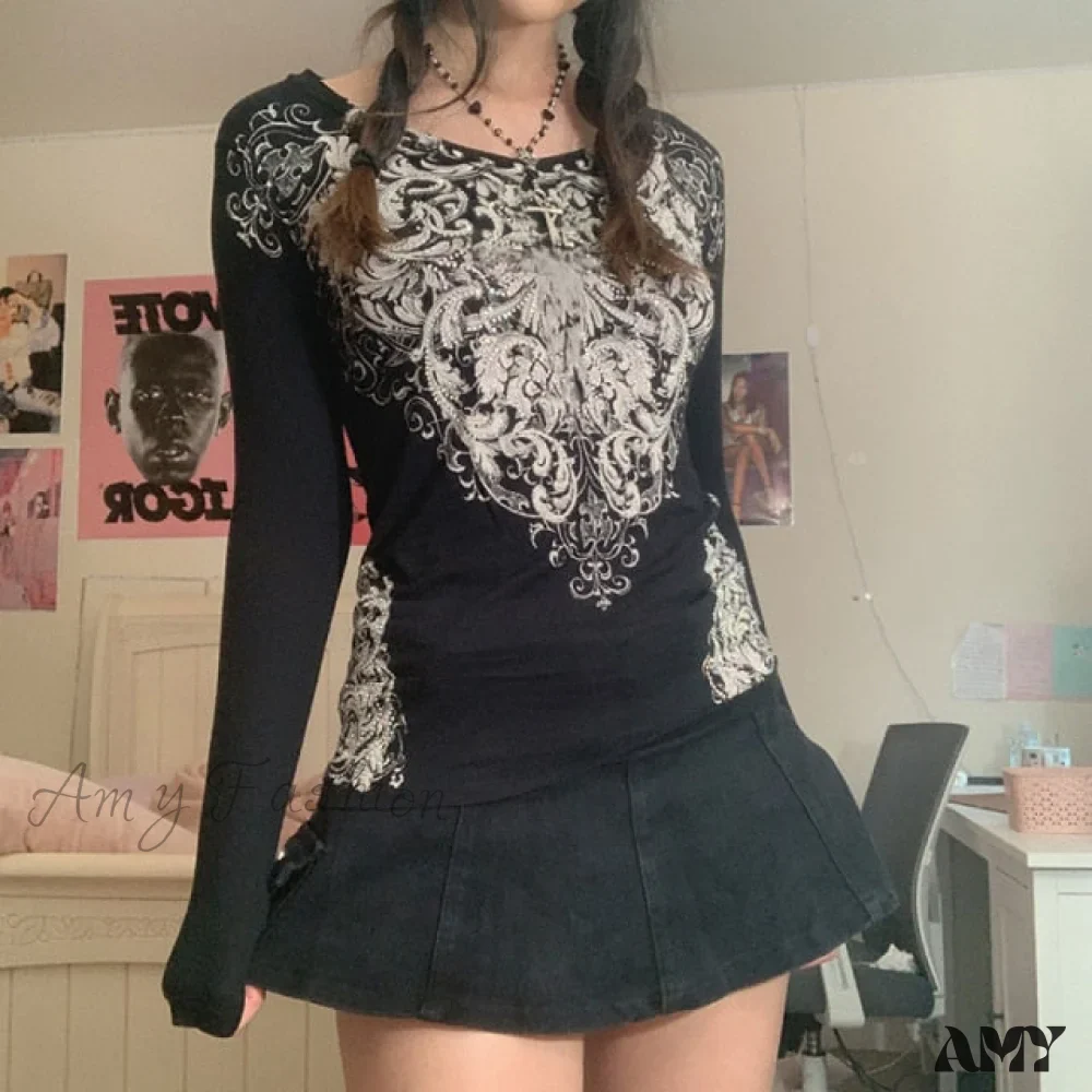 Amy Fashion - Long Sleeve Slim Fit Pullovers Tees - Image 15