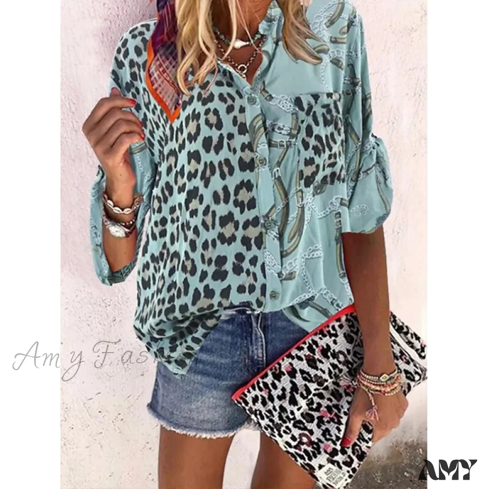 Amy Fashion - Loose Colorful Print Large Size Blouses - Image 2