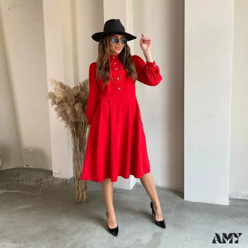 Amy Fashion - Vintage A-Line Party Midi Dress - Image 4
