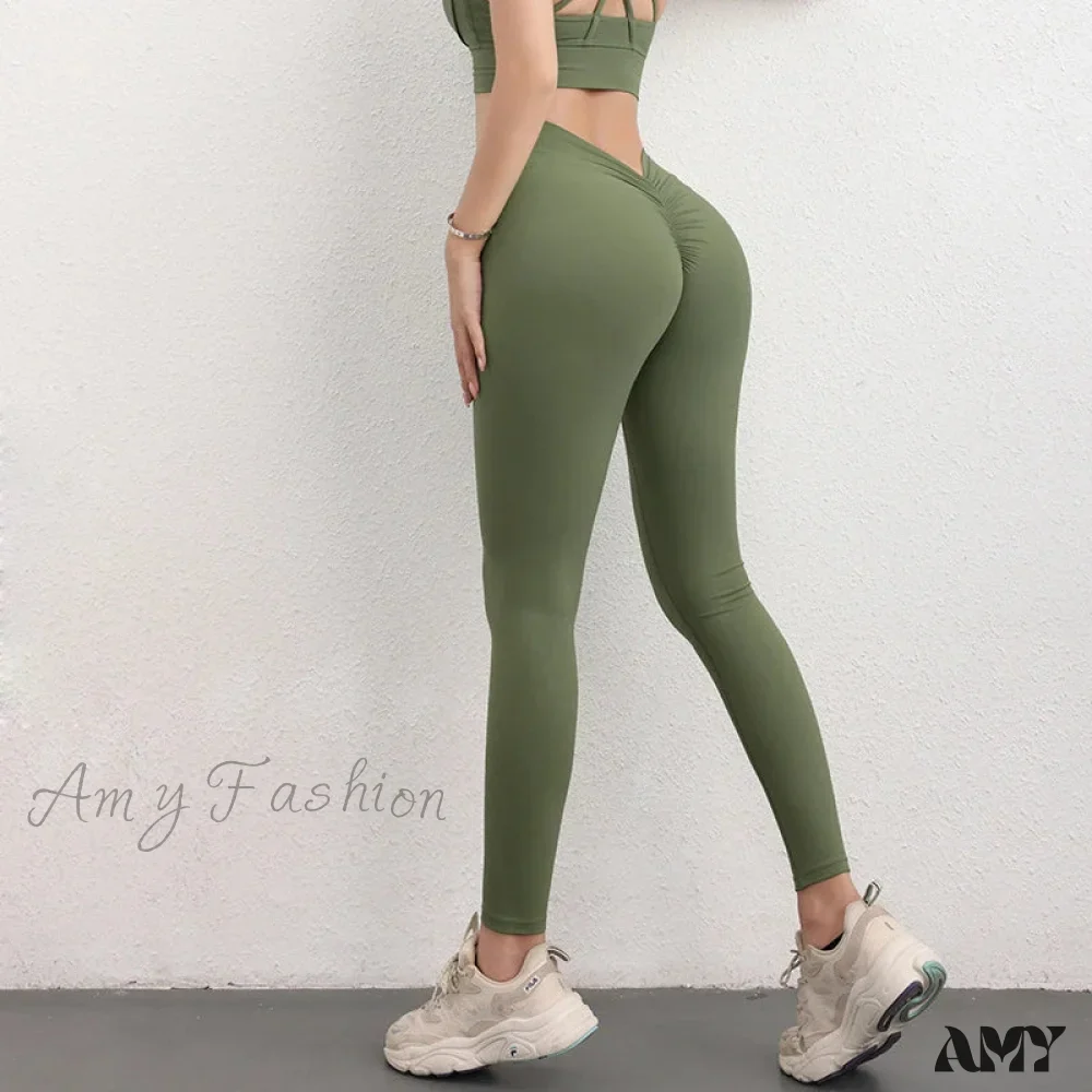 Back V Butt Yoga Pant Fitness Workout Gym Running Scrunch High Waist Active Wear Tight Leggings - Image 16
