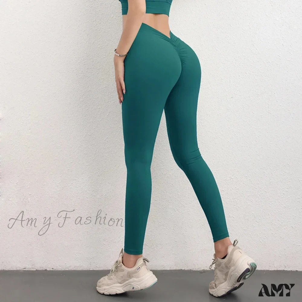 Back V Butt Yoga Pant Fitness Workout Gym Running Scrunch High Waist Active Wear Tight Leggings - Image 23