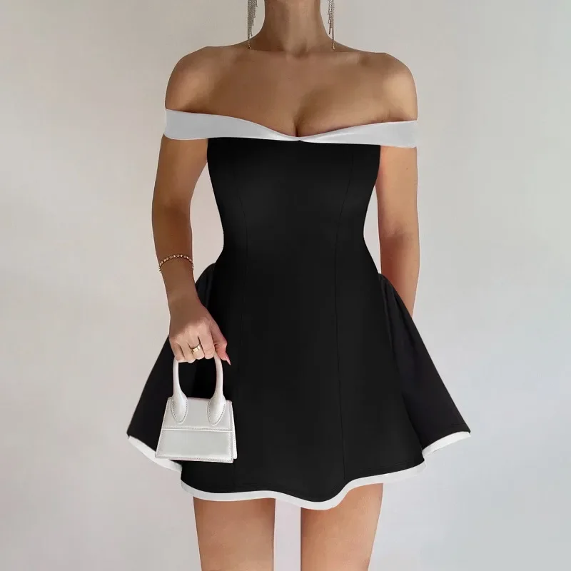 Backless Bandeau Strapless A Line Mini Dress - Image 3