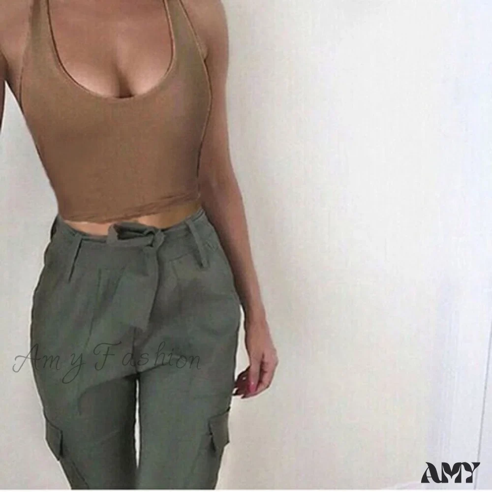Amy Fashion - Backless Hollow Out Fitness Sleeveless Short Crop Tops - Image 3