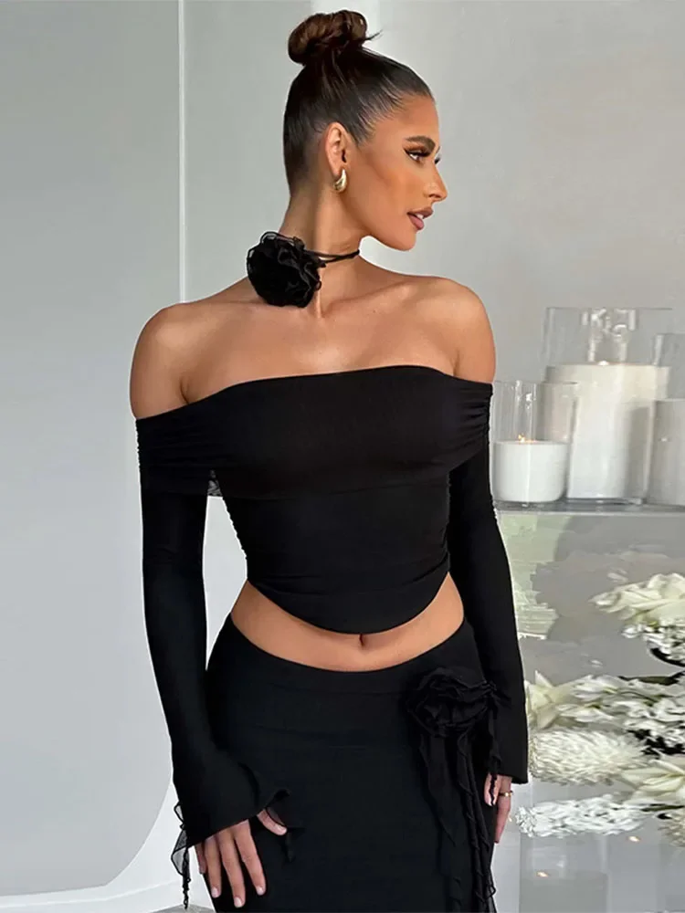 Backless Lace Up Skirt Two Piece Set - Image 5