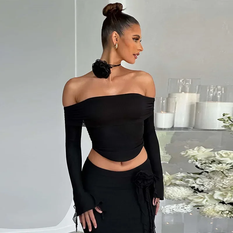Backless Lace Up Skirt Two Piece Set - Image 7