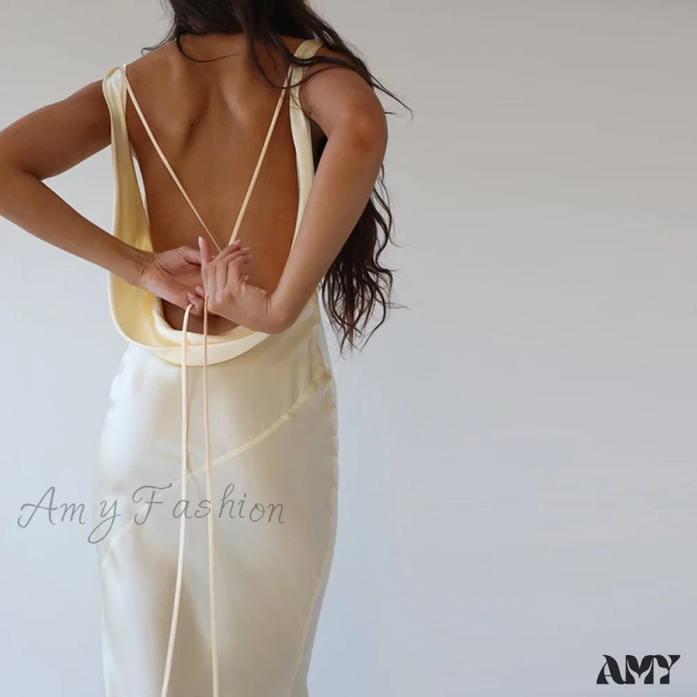 Amy Fashion - Backless Slim Hollow Out Women Party Dresses - Image 5
