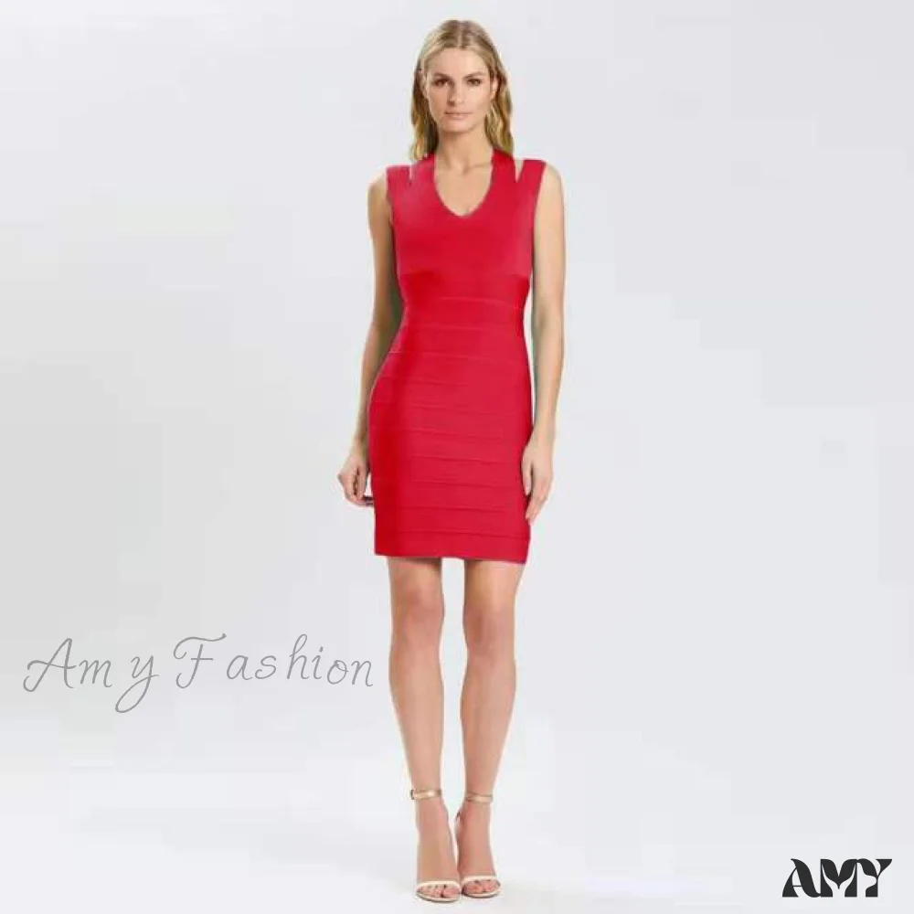 Amy Fashion - Blue Color Bodycon Dress - Image 3