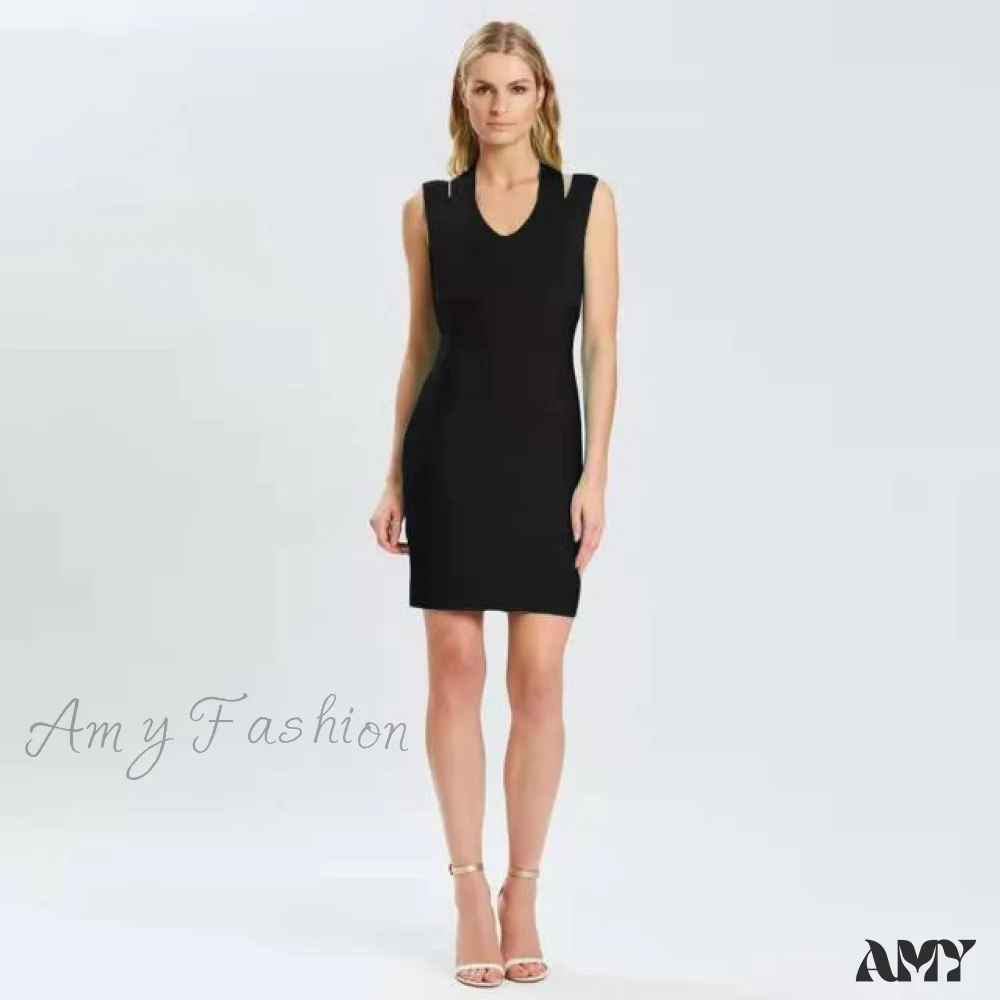 Amy Fashion - Blue Color Bodycon Dress - Image 4