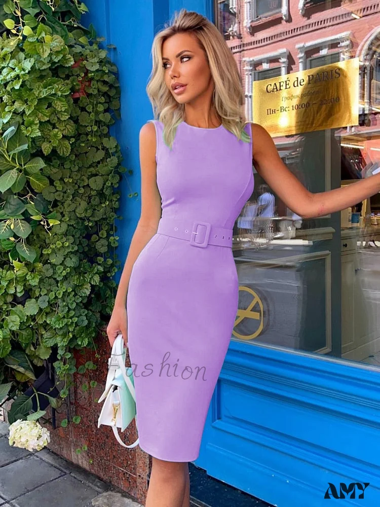 Amy Fashion - Bandage Lilac Purple Elegant Party dress - Image 2