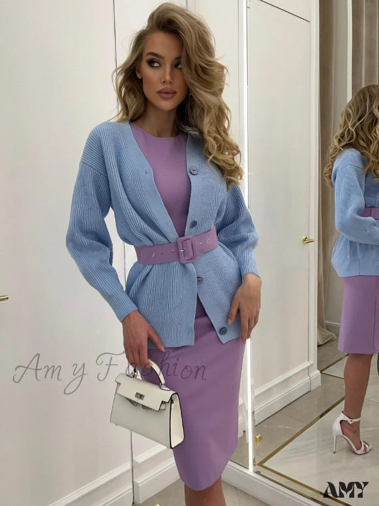 Amy Fashion - Bandage Lilac Purple Elegant Party dress - Image 3