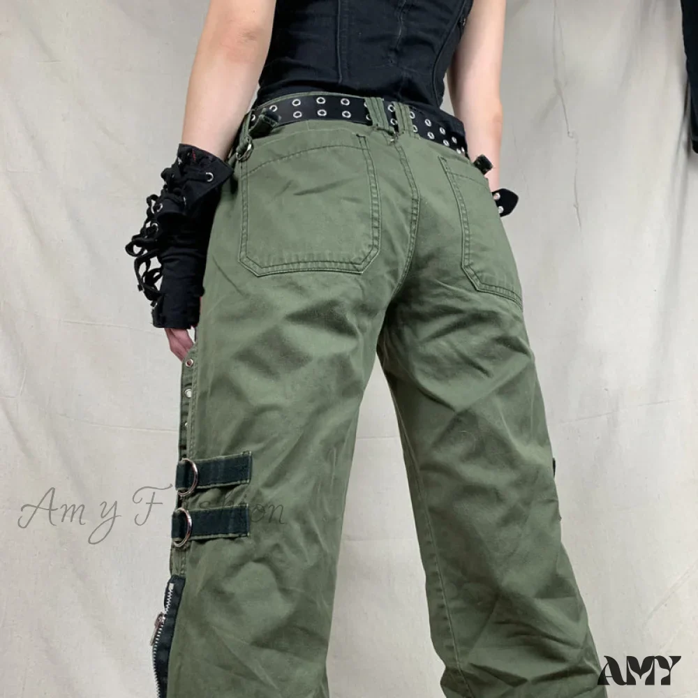 Amy Fashion - Bandage Low Waist Cargo Pants - Image 4
