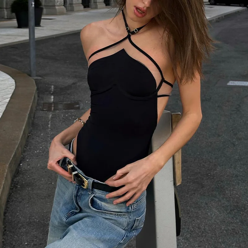 Bandage Sheer Mesh Knit Top - Image 4