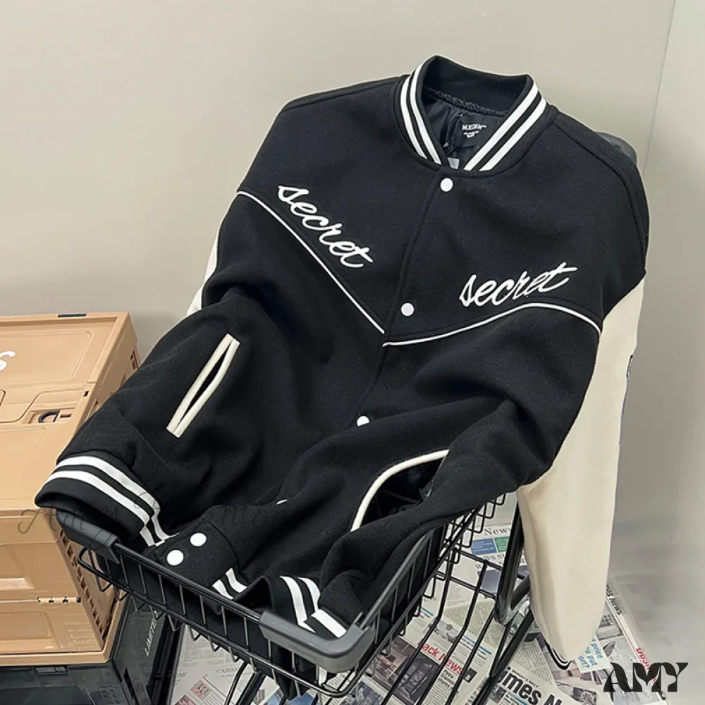 Amy Fashion - Streetwear Baseball Uniform Jacket - Image 4