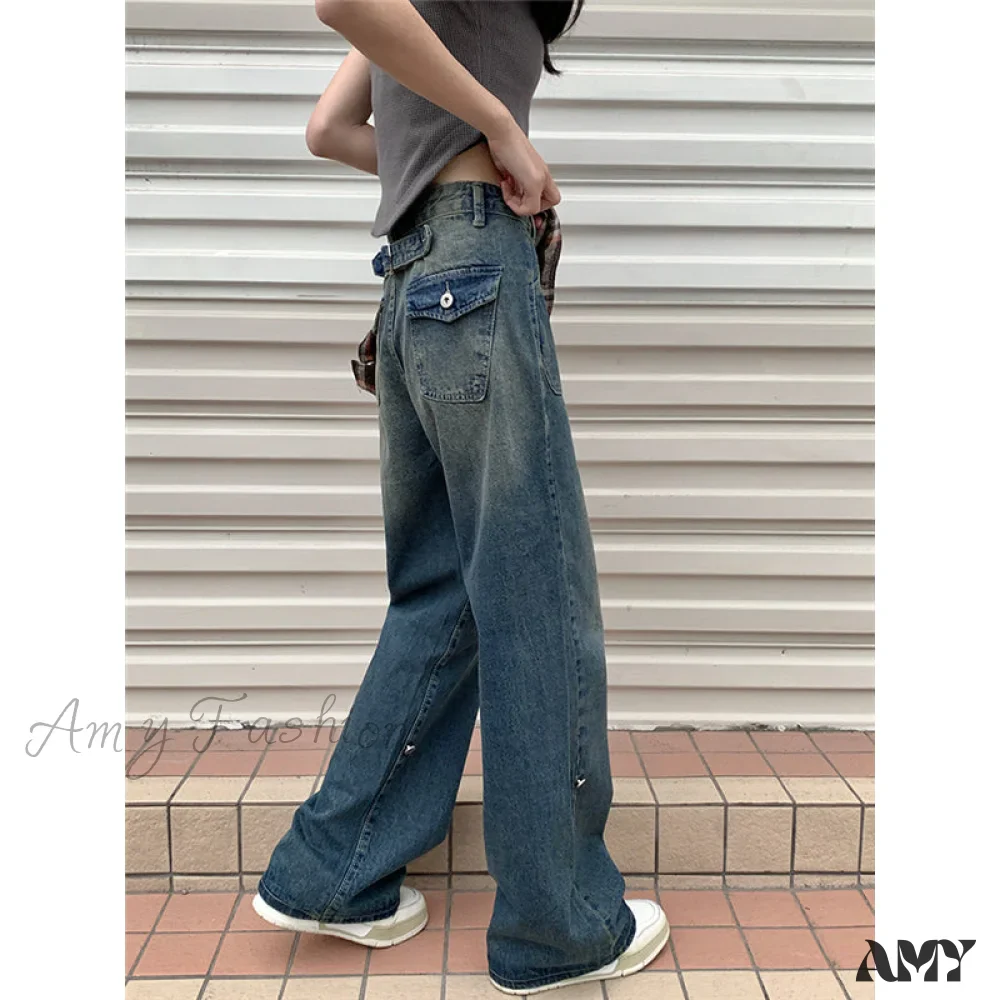 Amy Fashion - Hip Hop Baggy Wide Leg Jeans - Image 2