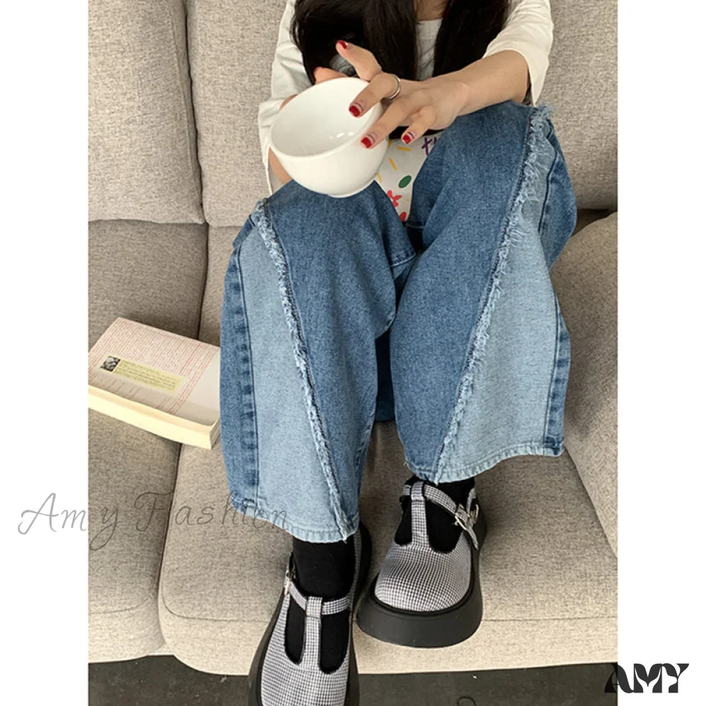 Amy Fashion - Blue Vintage High Waist Baggy Jeans
