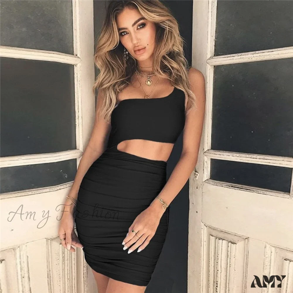 Amy Fashion - One Shoulder Mini Celebrity Party Dress - Image 2
