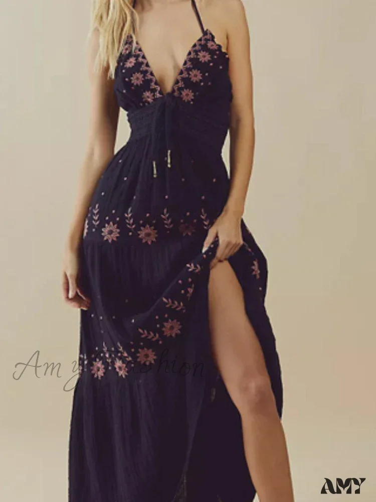 Amy Fashion - Bohemian Flower Birthday Beach Holiday Boho Dress - Image 6