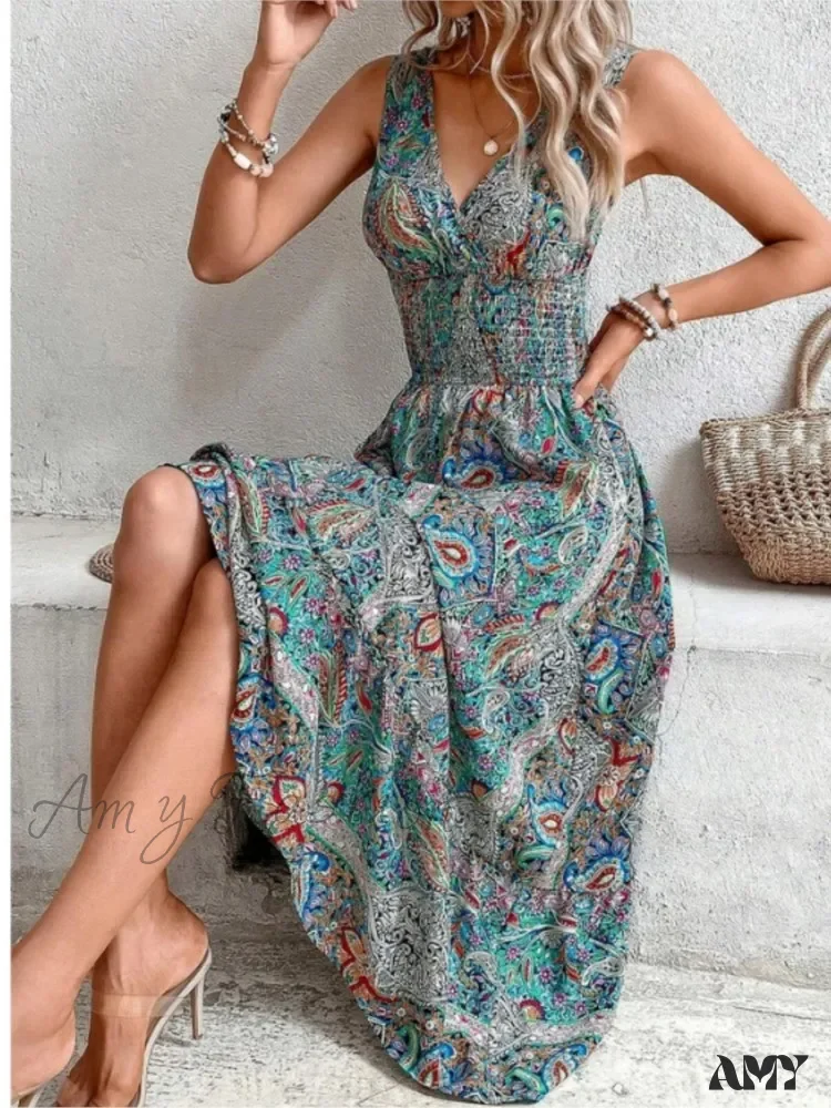 Amy Fashion - Casual Holiday Female Fashion Summer Boho Dress - Image 5
