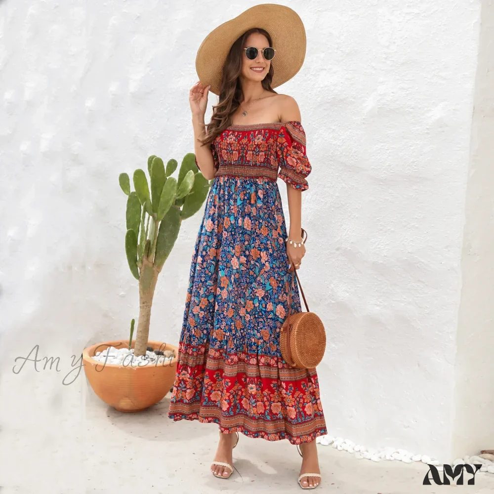 Amy Fashion - Casual Midi Sexy Elegant Beach Vacation Boho Dress - Image 3