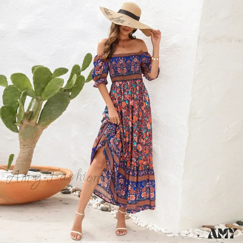 Amy Fashion - Casual Midi Sexy Elegant Beach Vacation Boho Dress - Image 6