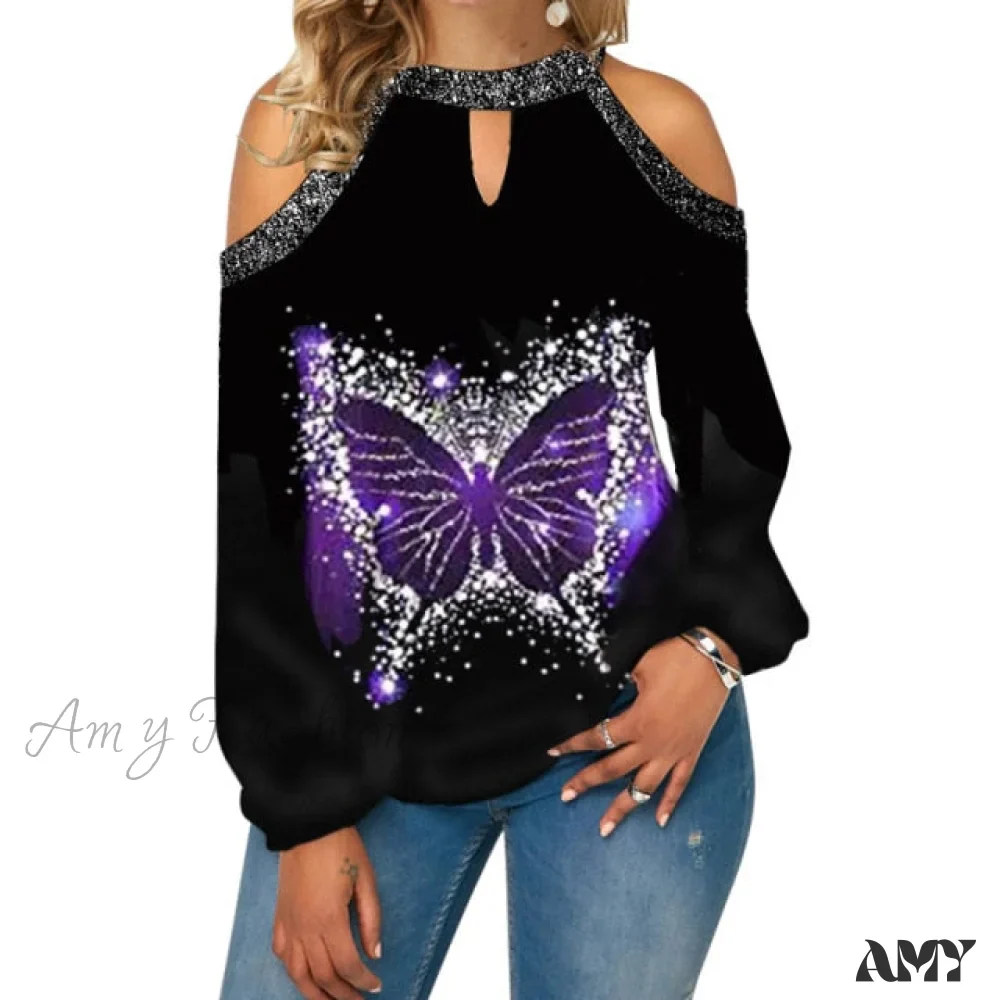 Amy Fashion - Christmas Casual Off Shoulder Printed Cute Top - Image 7