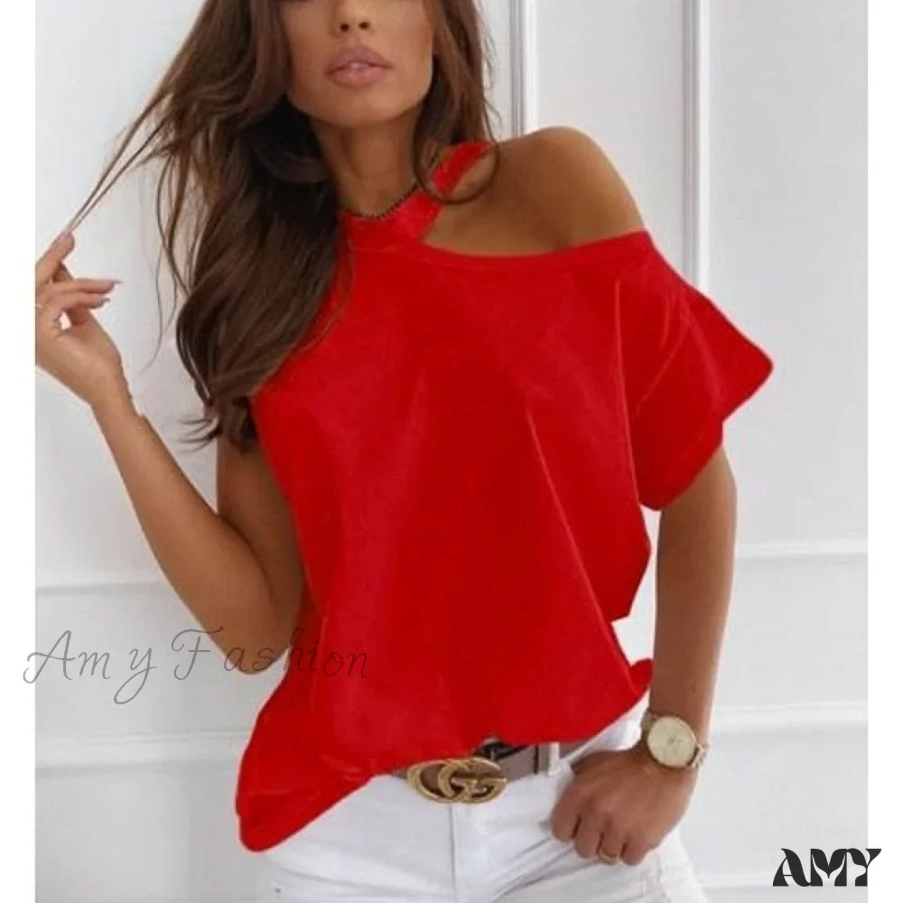 Amy Fashion - Casual Print Short Sleeve O-neck Tops - Image 14