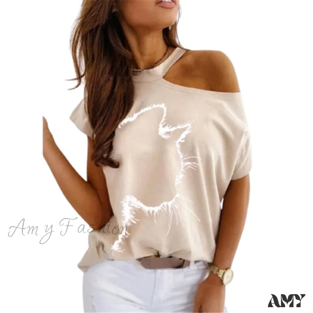 Amy Fashion - Casual Print Short Sleeve O-neck Tops - Image 15