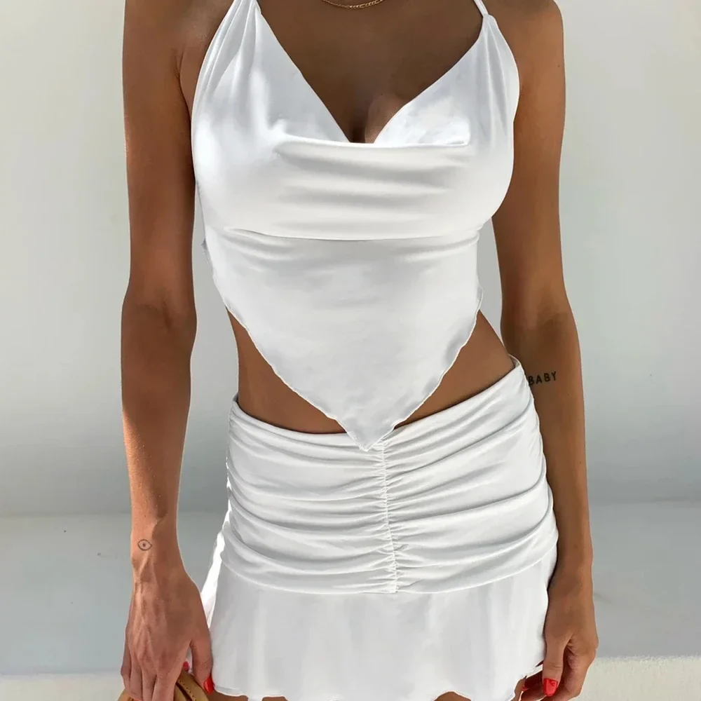 Casual Ruched Pleated Mini Skirt - Image 2