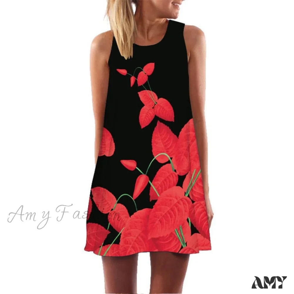 Amy Fashion - Loose Floral Print Plus Size Clothing Dress - Image 12