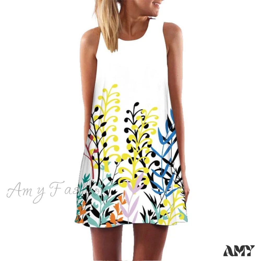Amy Fashion - Loose Floral Print Plus Size Clothing Dress - Image 13