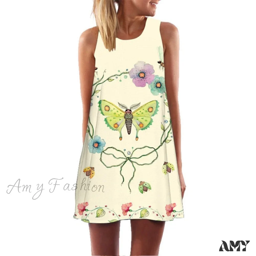 Amy Fashion - Loose Floral Print Plus Size Clothing Dress - Image 17