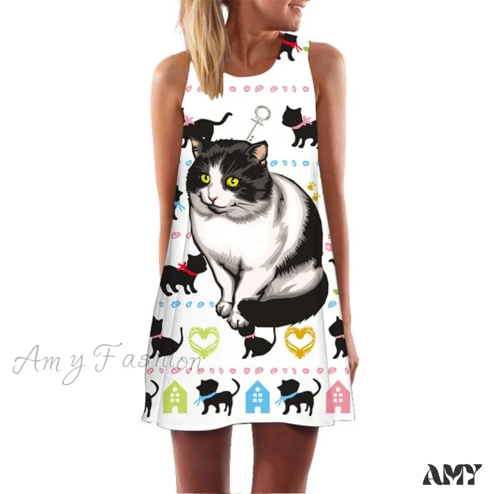 Amy Fashion - Loose Floral Print Plus Size Clothing Dress - Image 18