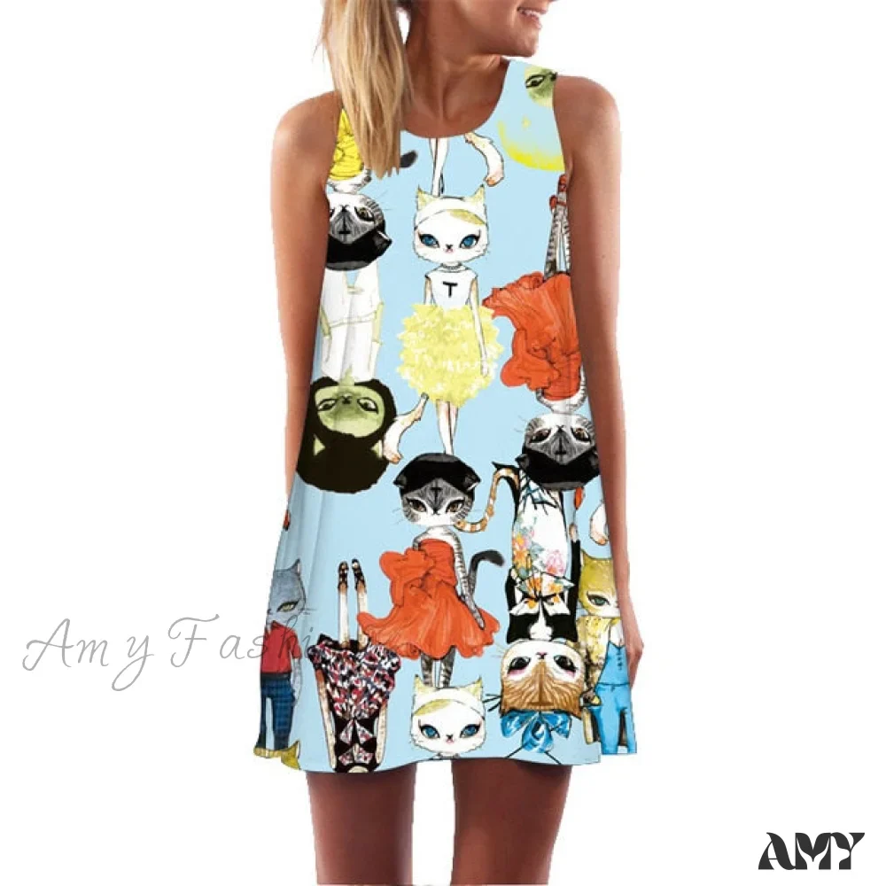 Amy Fashion - Loose Floral Print Plus Size Clothing Dress - Image 20