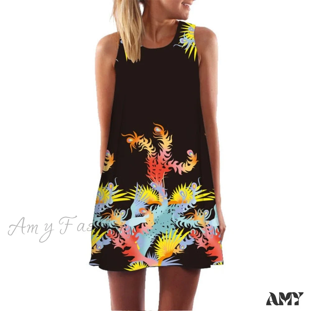 Amy Fashion - Loose Floral Print Plus Size Clothing Dress - Image 21