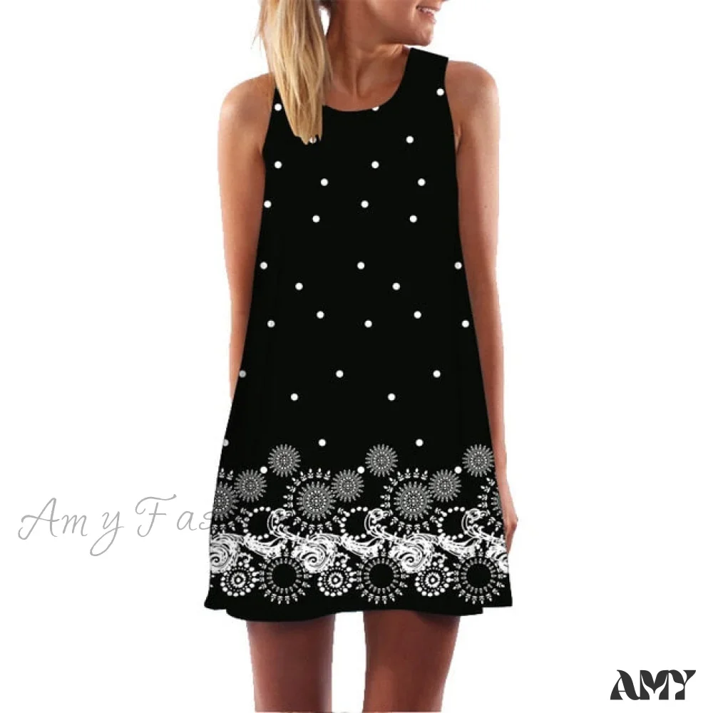Amy Fashion - Loose Floral Print Plus Size Clothing Dress - Image 29