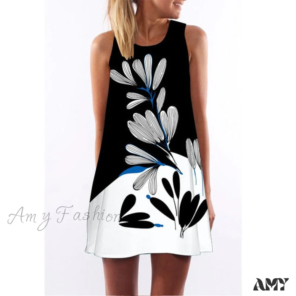 Amy Fashion - Loose Floral Print Plus Size Clothing Dress - Image 6