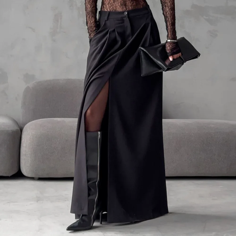 Casual Slit A-line Hem Skirt - Image 6